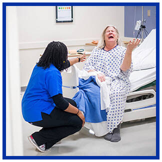 Nursing student with an SP